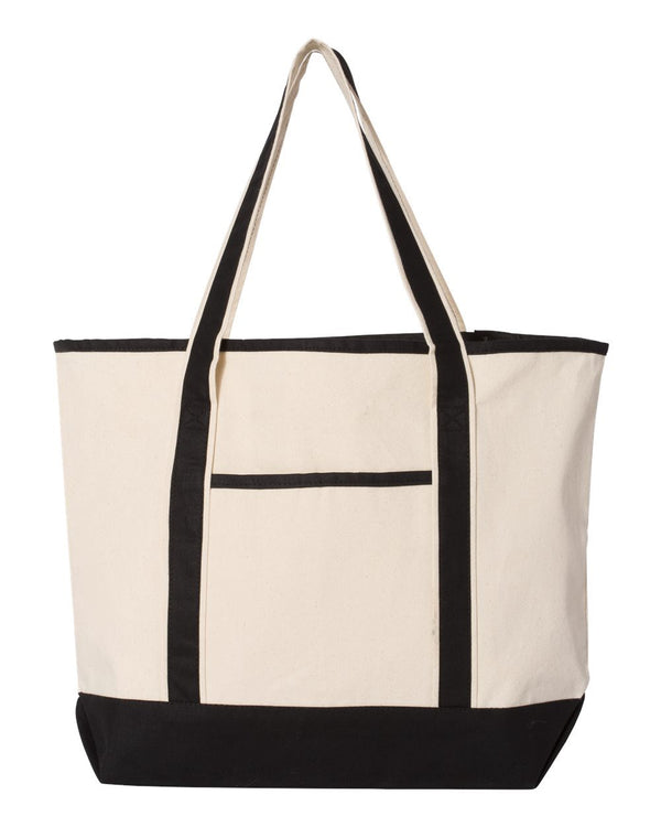 Q-Tees 34.6L Large Canvas Deluxe Tote (Q1500)